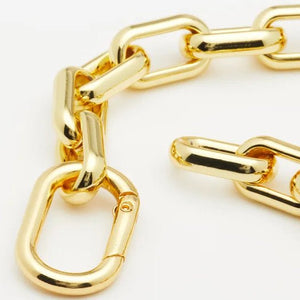 Fallon U-CHAIN LINK COLLAR NECKLACE - GOLD