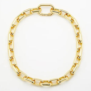 fallon U-CHAIN LINK COLLAR NECKLACE - GOLD