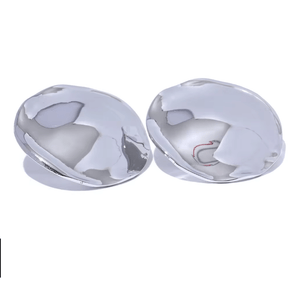 Fallon WARPED DISC BUTTON EARRING - RHODIUM