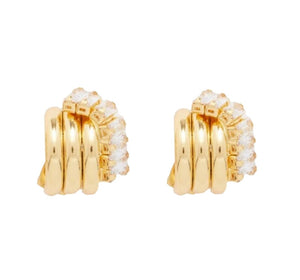 Fallon WRAPPED DOUBLE HUGGIE - GOLD