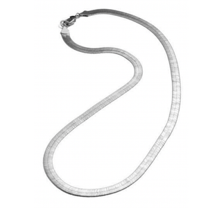 fallon HAILEY HERRINGBONE CHAIN NECKLACE MEDIUM - RHODIUM