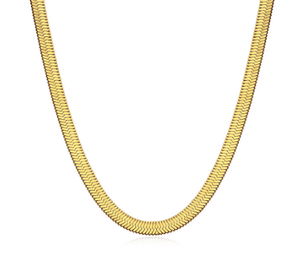fallon HAILEY HERRINGBONE CHAIN NECKLACE SHORT - GOLD