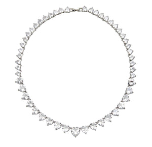 fallon MONARCH HEART RIVIÈRE COLLAR NECKLACE - RHODIUM