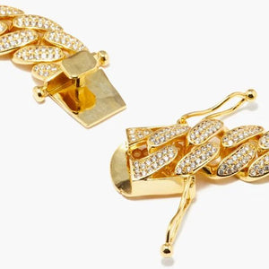 Fallon RUTH PAVÉ XL CURB CHAIN COLLAR NECKLACE - GOLD