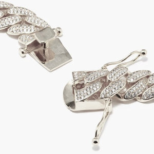 Fallon RUTH PAVÉ XL CURB CHAIN COLLAR NECKLACE - RHODIUM