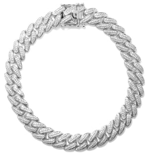 Fallon RUTH PAVÉ XL CURB CHAIN COLLAR NECKLACE - RHODIUM