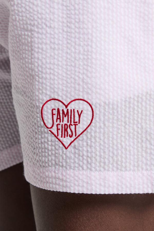 Family First Milano Swimsuit Stripes Heart Pink