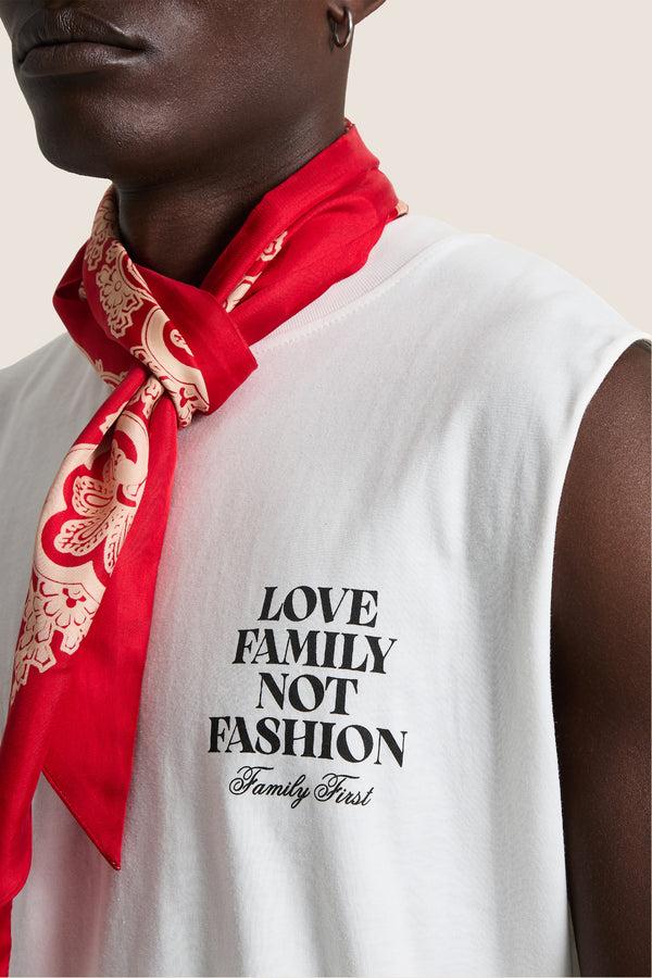 Family First Milano Tank Top Love Family White