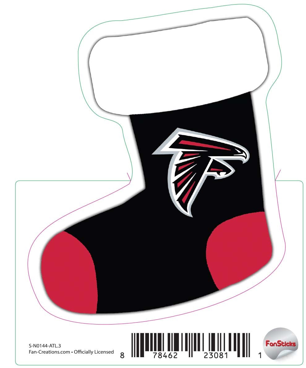 fan creations Atlanta Falcons 3in Decal "Christmas Stocking"