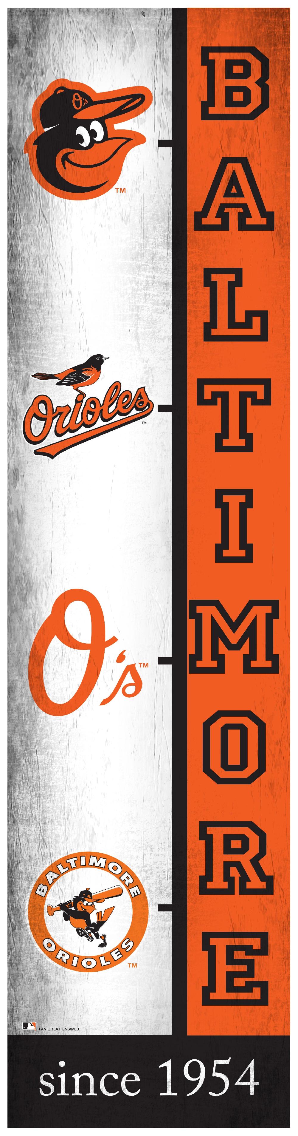fan creations Baltimore Orioles Team Logo Progression 6x24