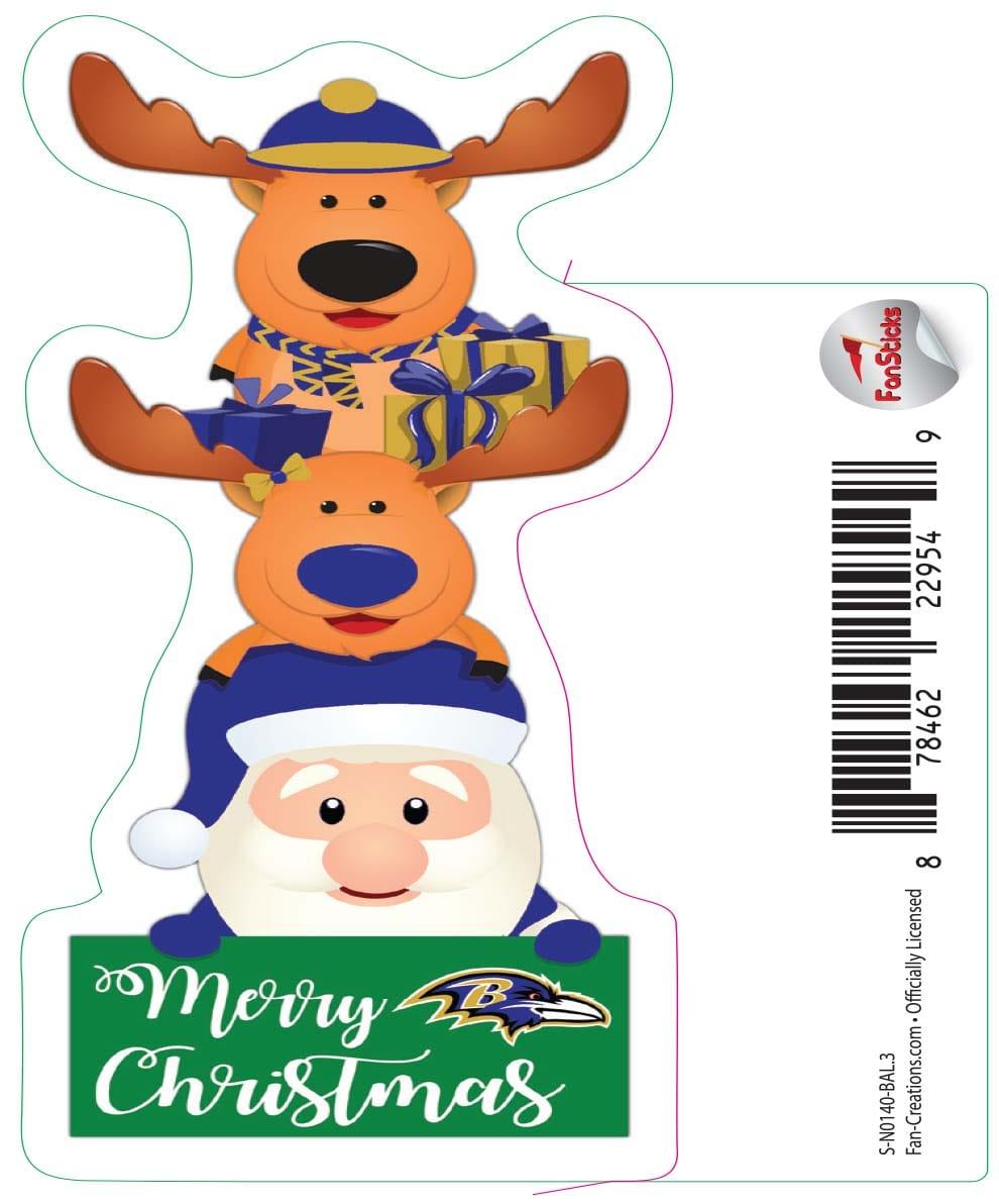 fan creations Baltimore Ravens 3in Decal Christmas Stack