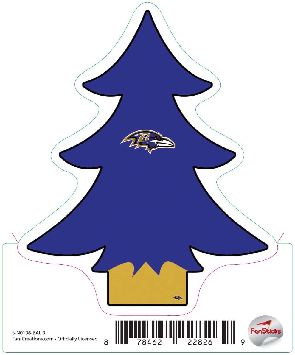 fan creations Baltimore Ravens 3in Decal Christmas Tree