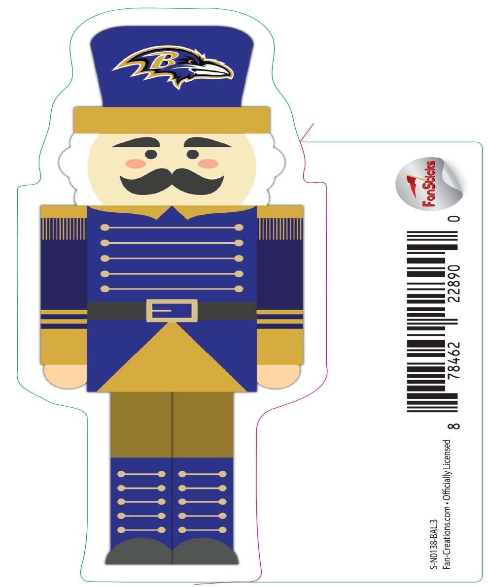 fan creations Baltimore Ravens 3in Decal Nutcracker