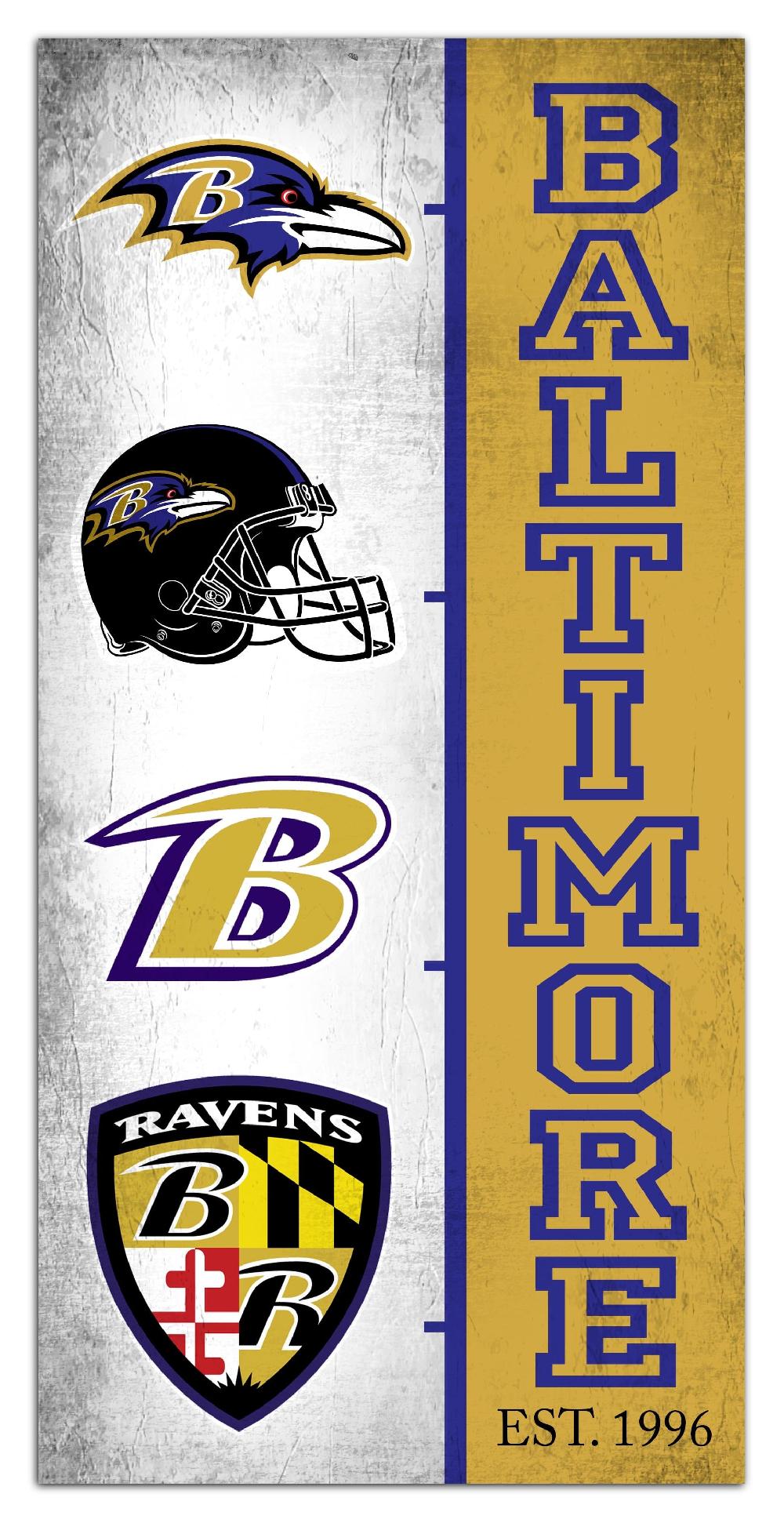 fan creations Baltimore Ravens Team Logo Progression 6x12