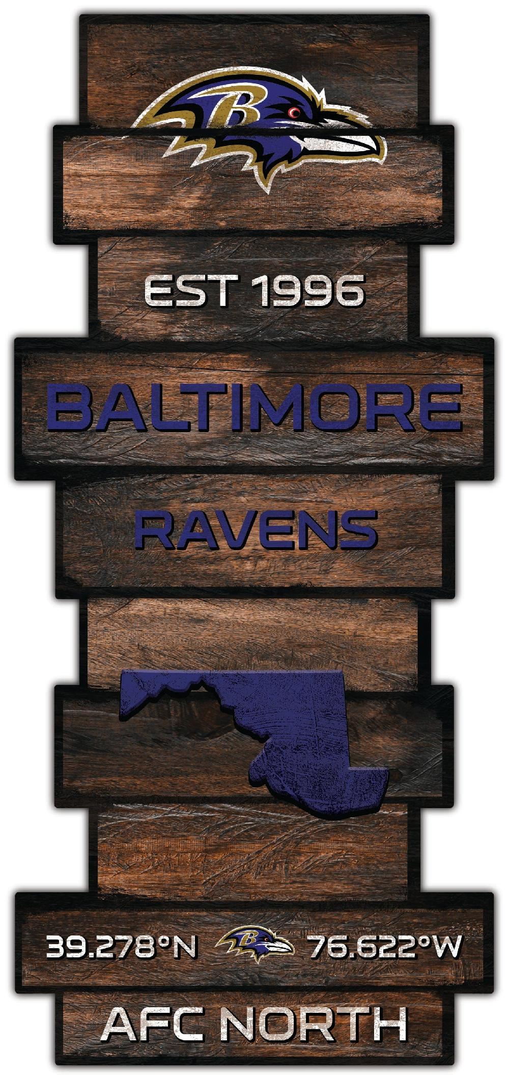 fan creations Baltimore Ravens Wood Celebration Stack 24" Sign