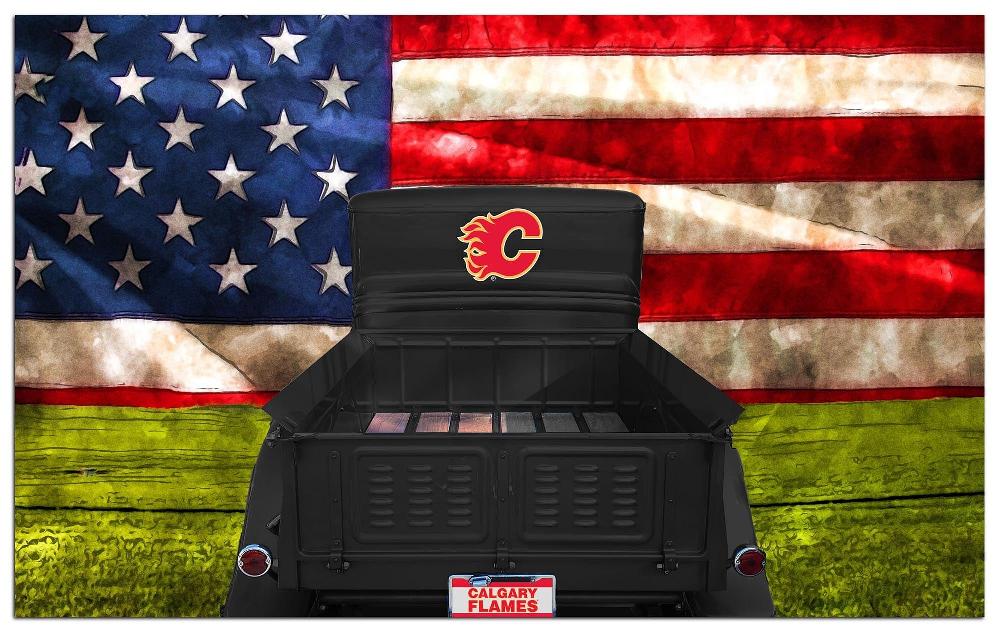 fan creations Calgary Flames Patriotic Retro Truck 11x19