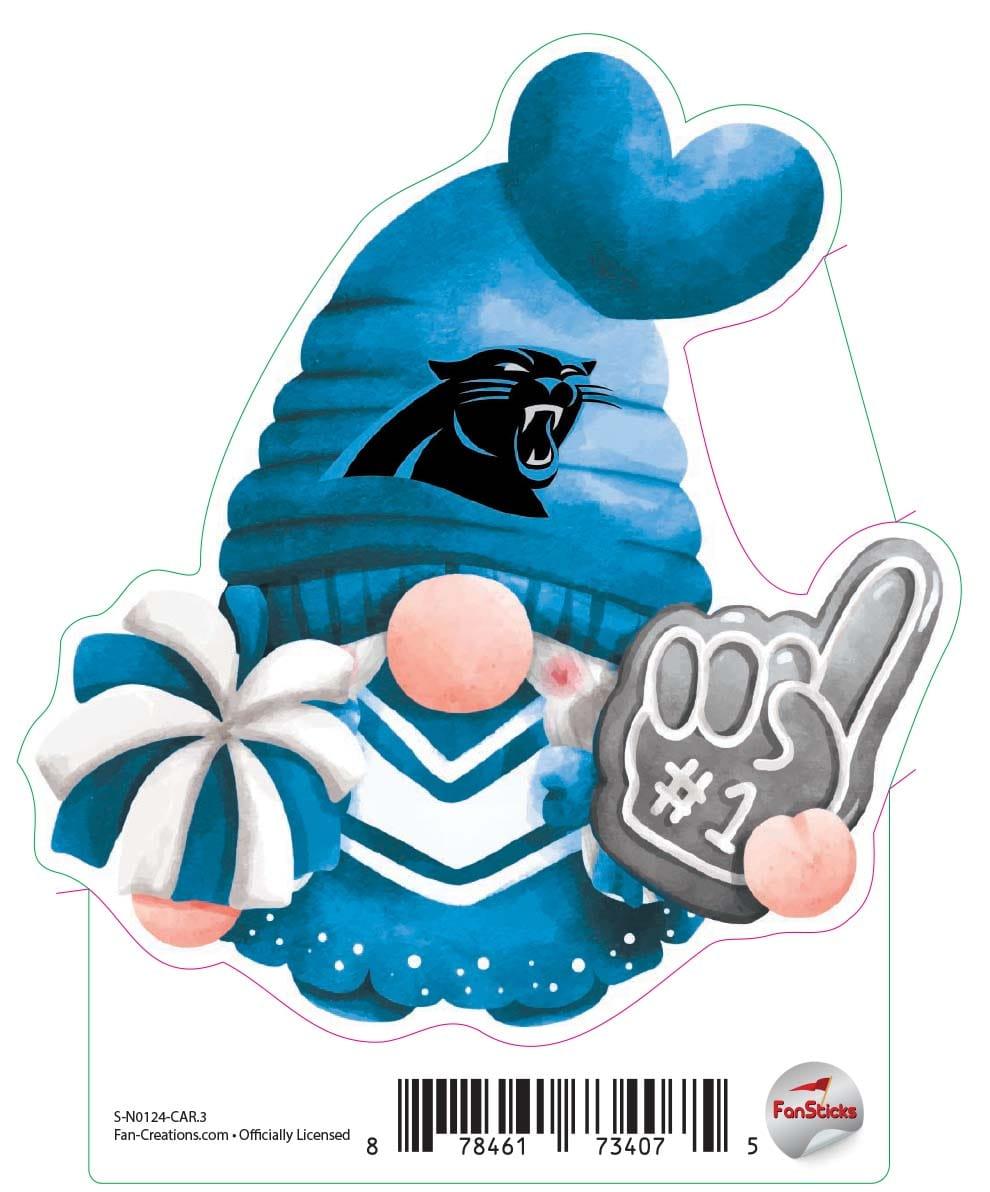 fan creations Carolina Panthers 3in Decal Gnome with Foam Finger