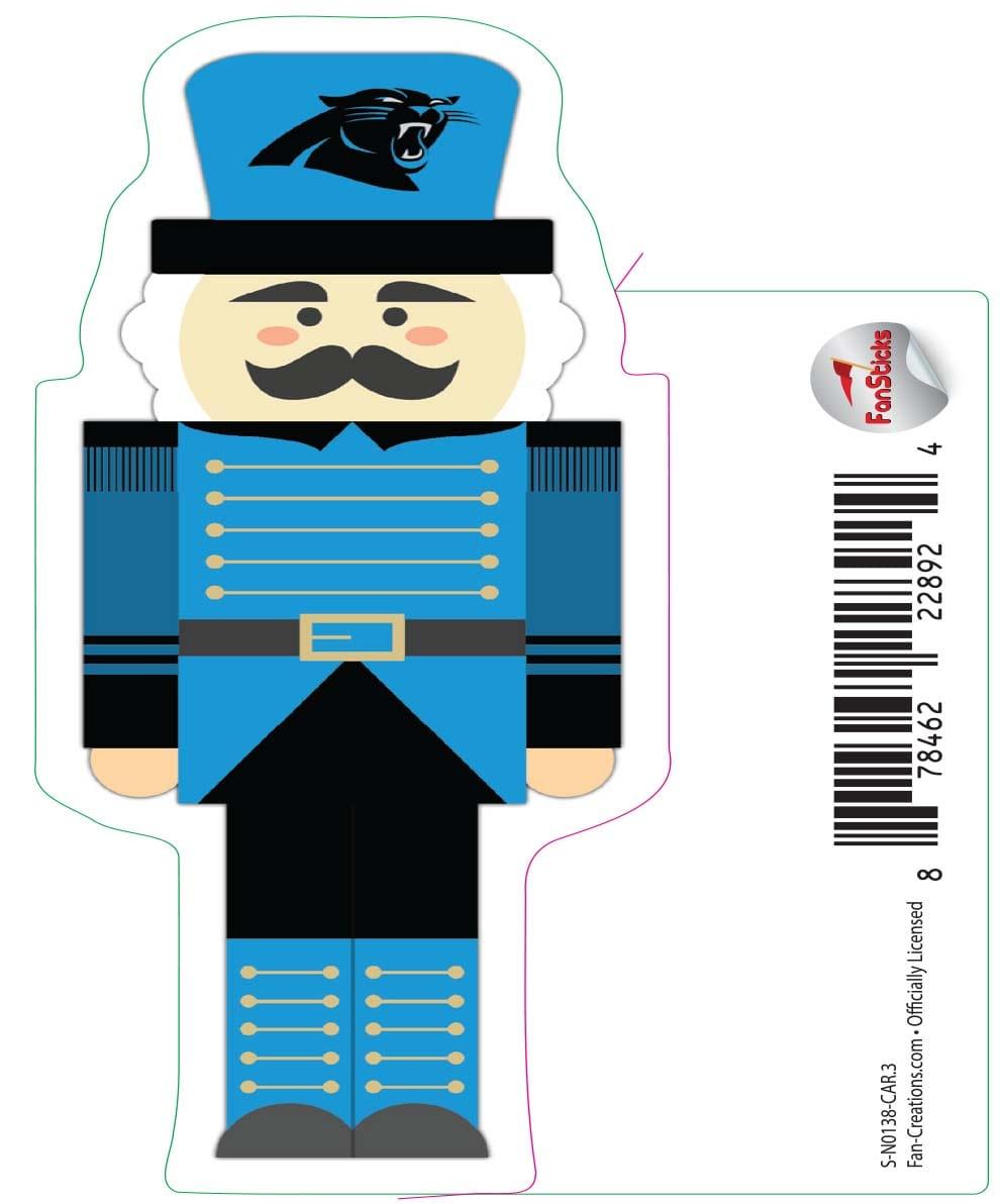 fan creations Carolina Panthers 3in Decal Nutcracker