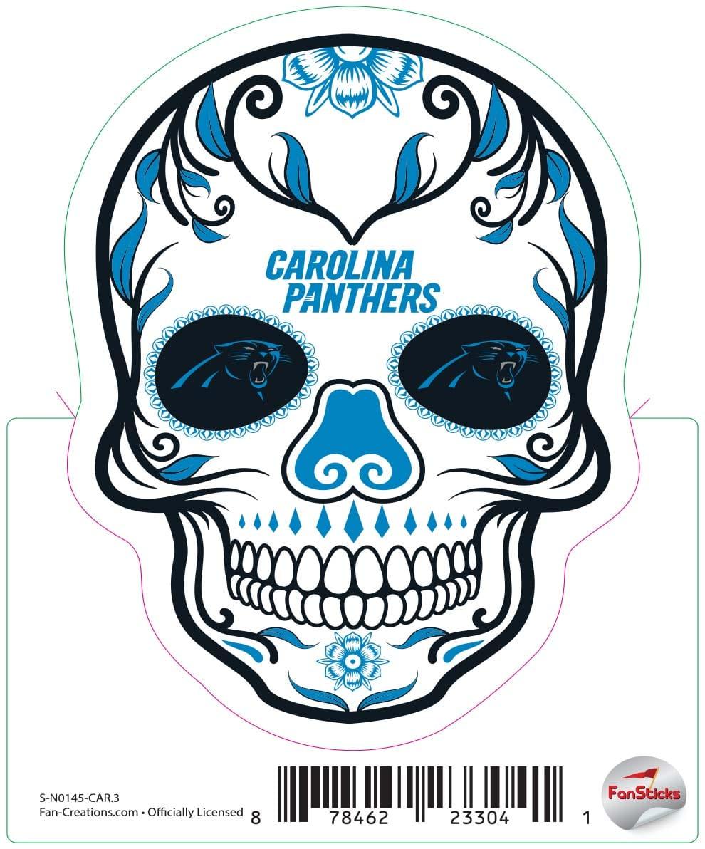fan creations Carolina Panthers 3in Decal Sugar Skull