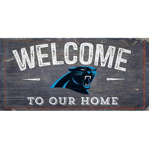 fan creations Carolina Panthers Welcome Distressed 6 x 12