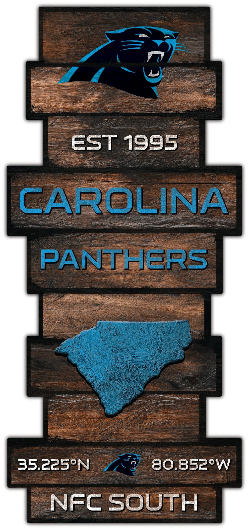 fan creations Carolina Panthers Wood Celebration Stack 24" Sign