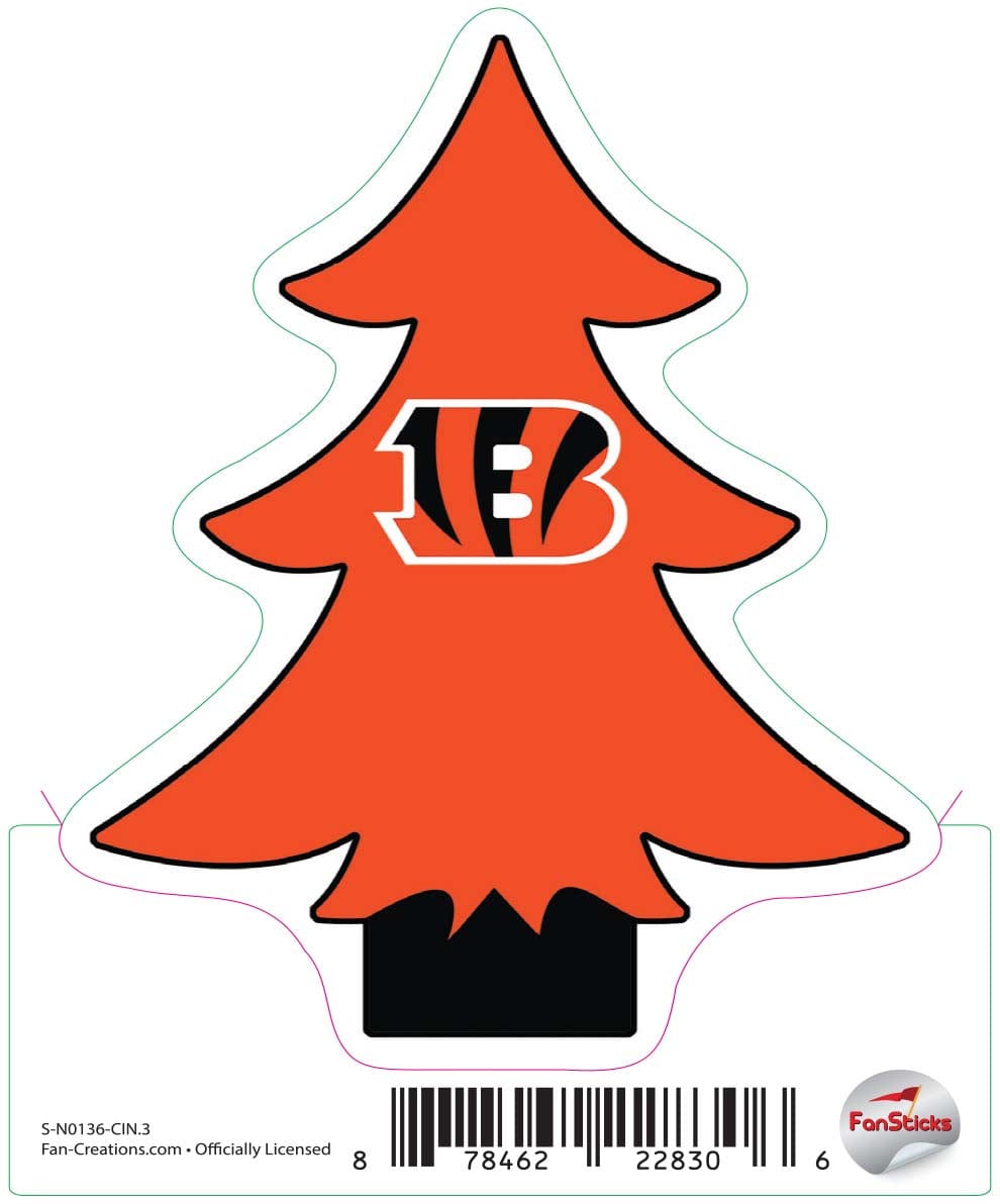 fan creations Cincinnati Bengals 3in Decal Christmas Tree