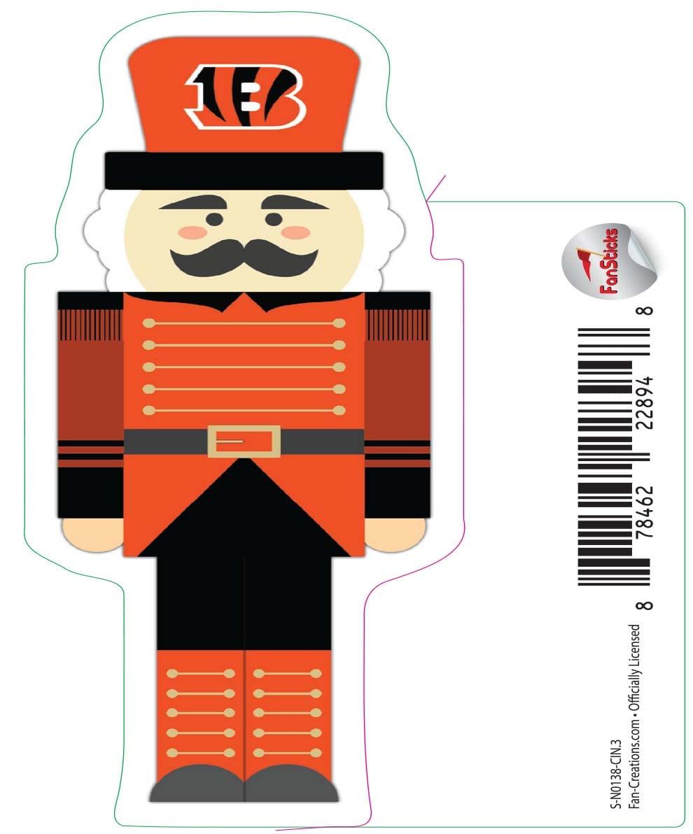 fan creations Cincinnati Bengals 3in Decal Nutcracker