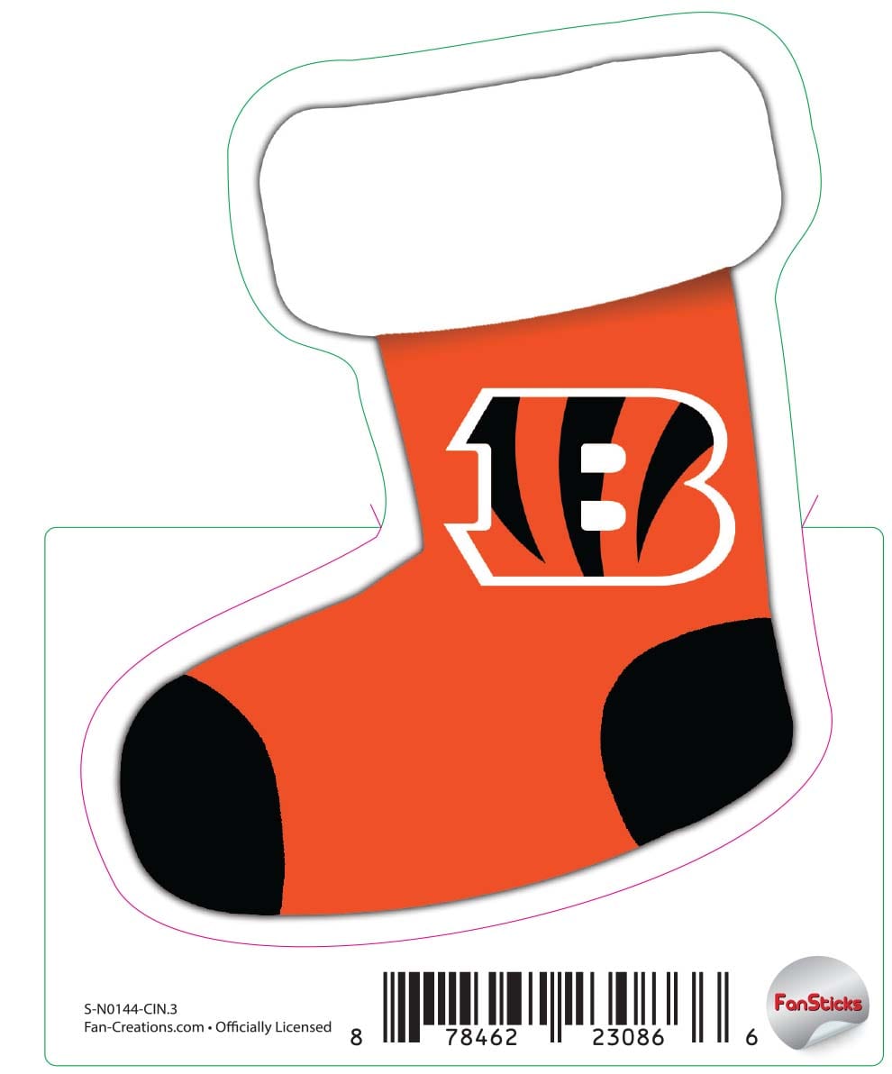 fan creations Cincinnati Bengals 3in Decal Stocking