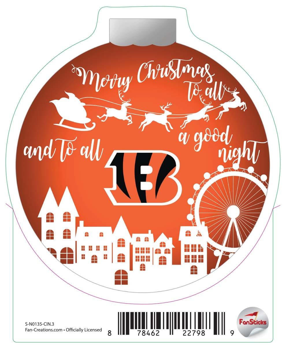 fan creations Cincinnati Bengals 3in Decal Town Ornament