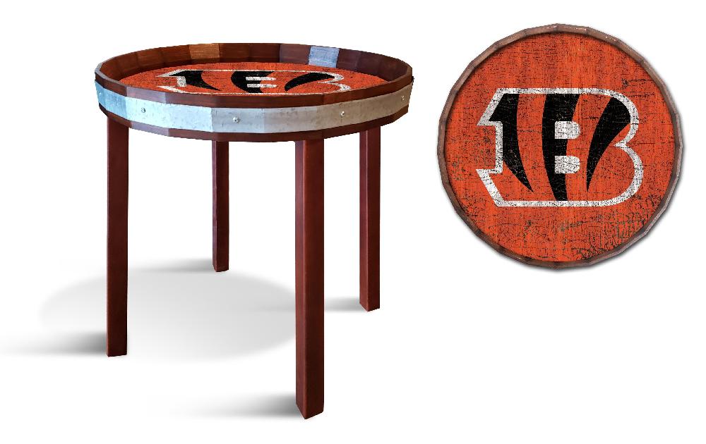 fan creations Cincinnati Bengals Barrel Top Side Table