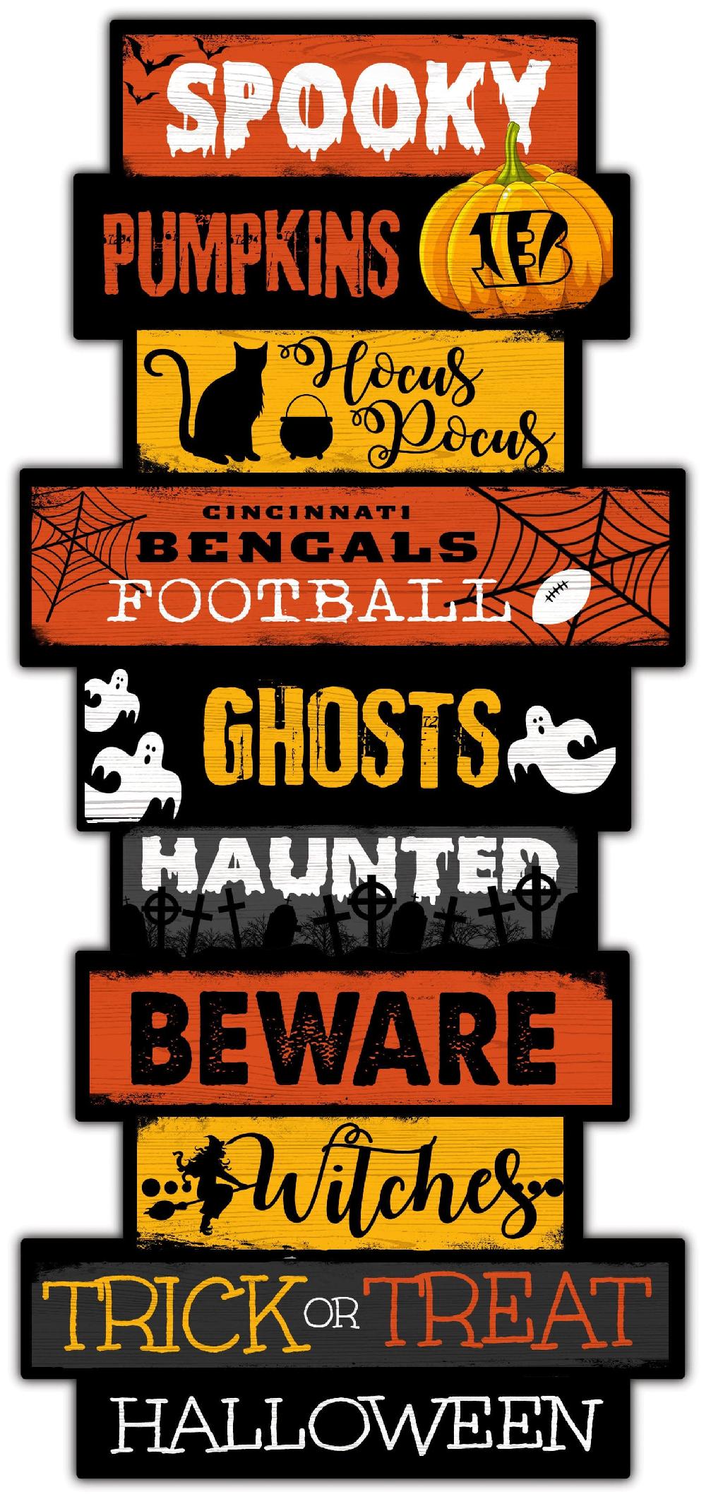 fan creations Cincinnati Bengals Halloween Celebration Stack 24" Sign