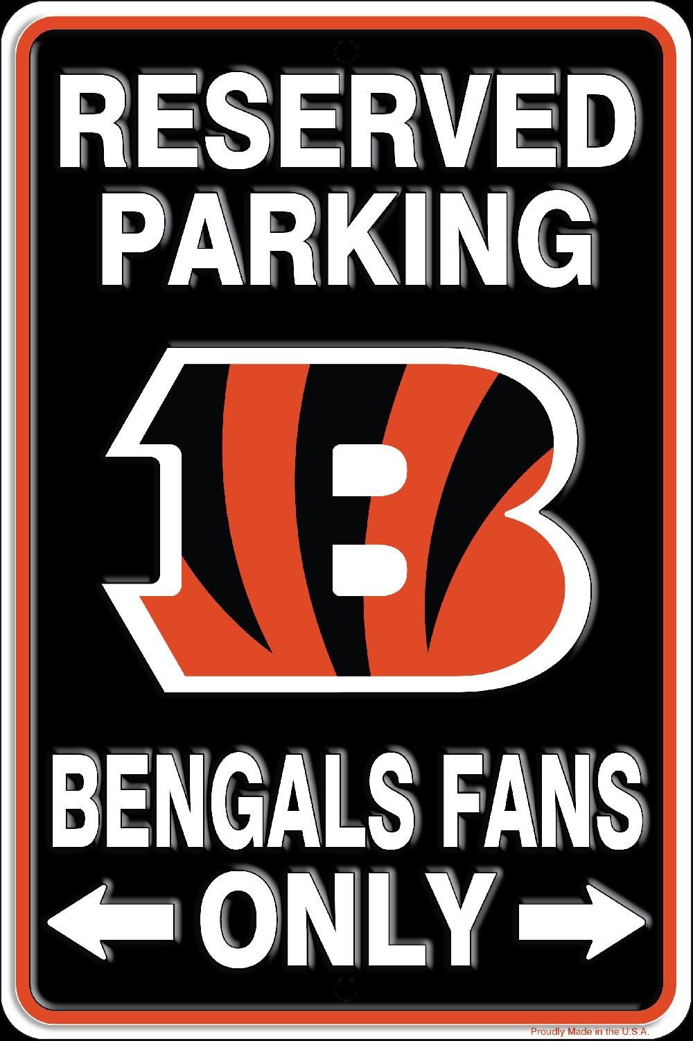 fan creations Cincinnati Bengals Reserved Parking Metal 12x8in