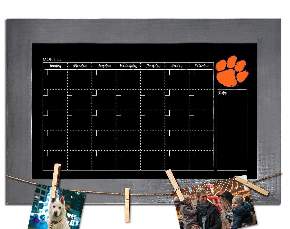 fan creations Clemson Monthly Chalkboard With Frame & Clothespins