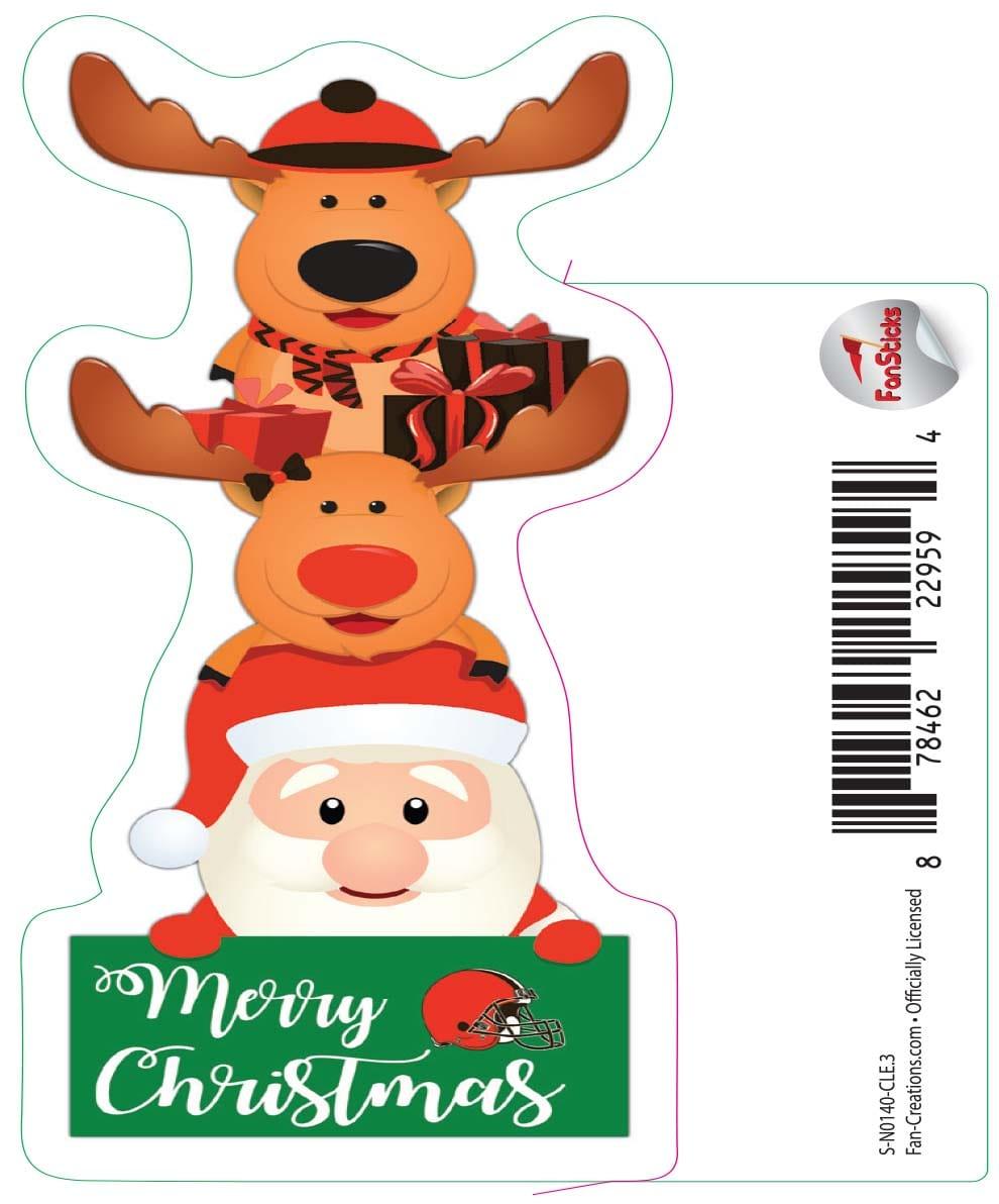 fan creations Cleveland Browns 3in Decal Christmas Stack