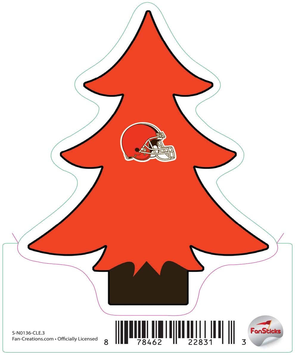 fan creations Cleveland Browns 3in Decal Christmas Tree