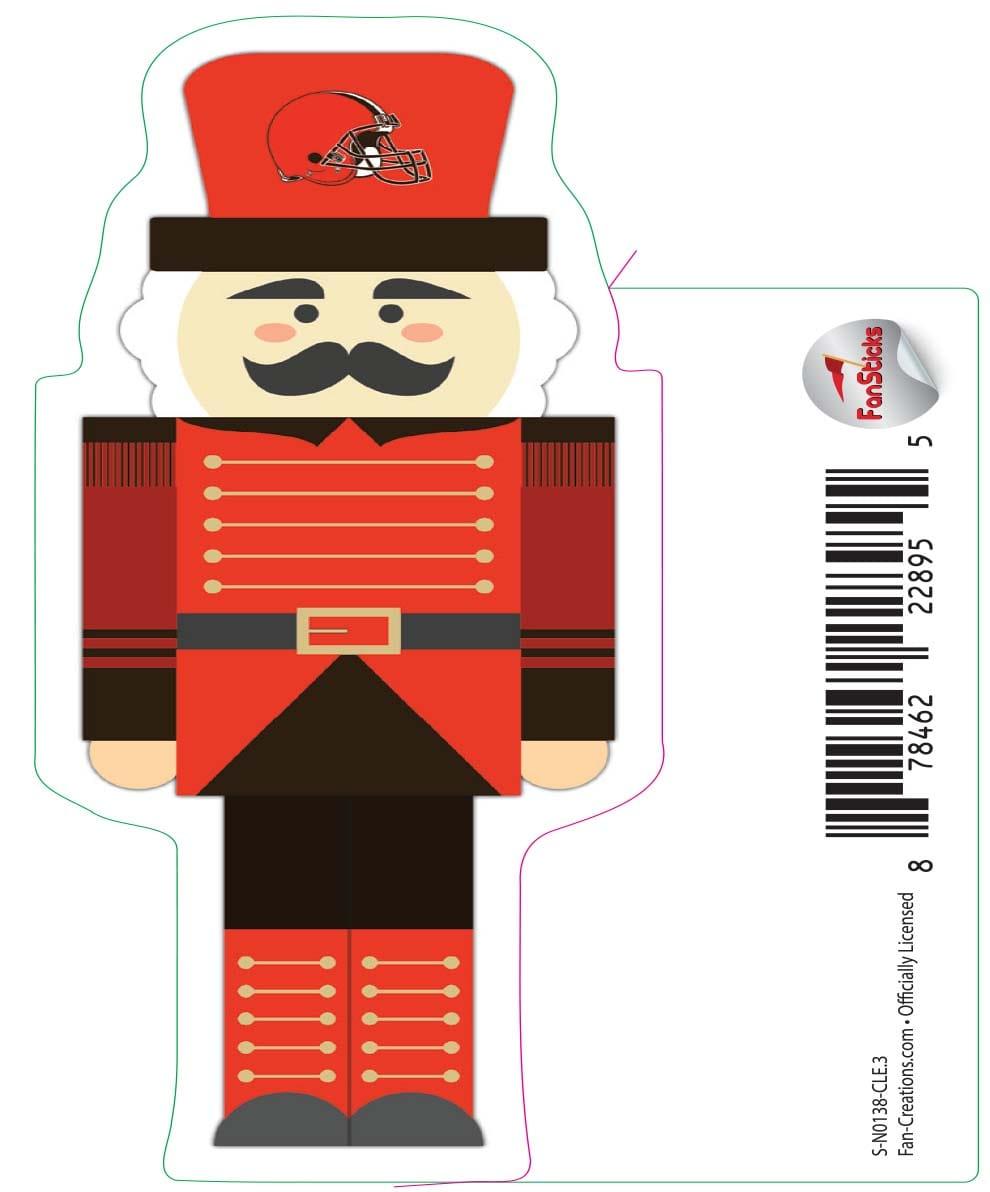 fan creations Cleveland Browns 3in Decal Nutcracker