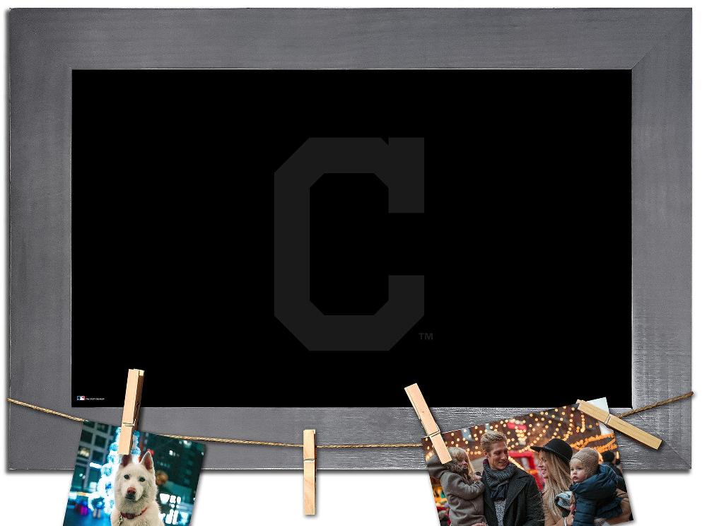 fan creations Cleveland Guardians Blank Chalkboard With Frame & Clothespins
