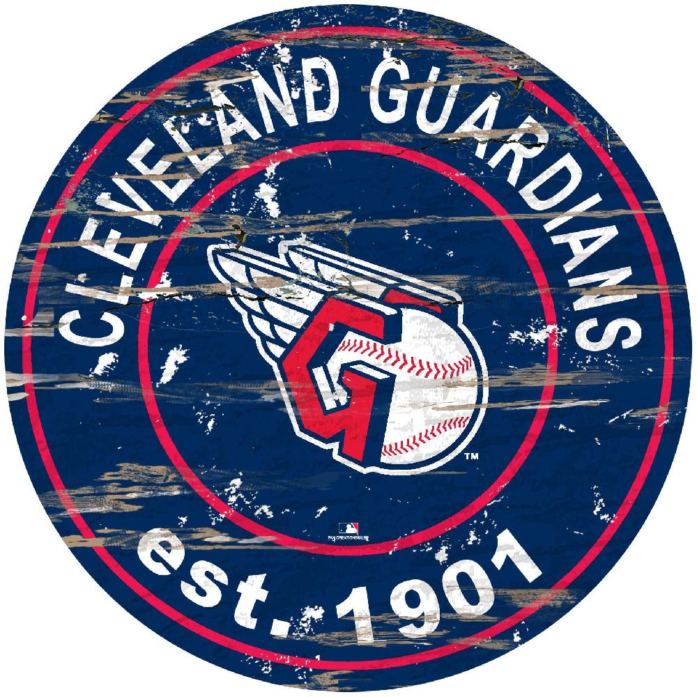 fan creations Cleveland Guardians Distressed 24" Circle