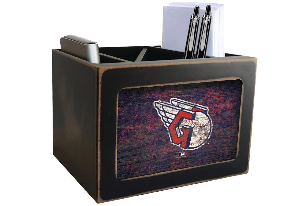 fan creations Cleveland Guardians Distressed Desktop Organizer With Team Color