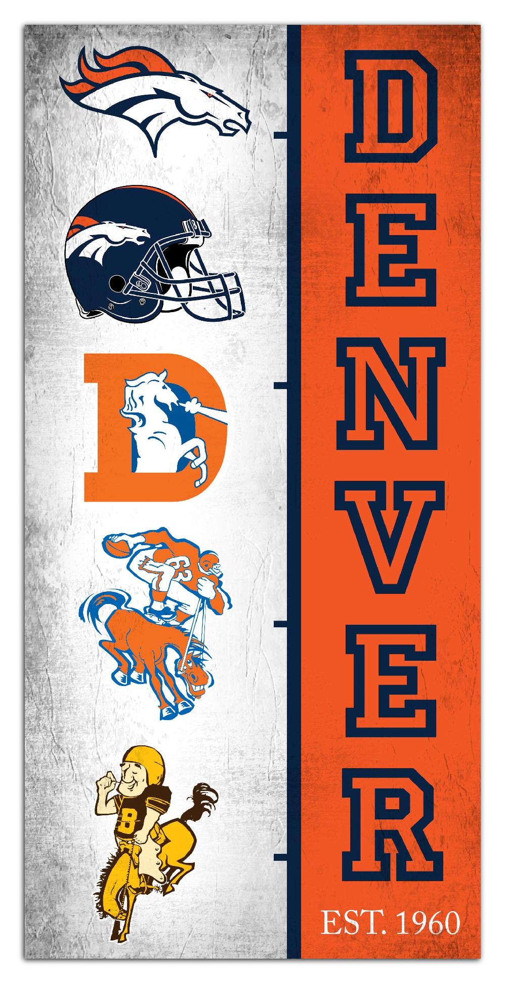 fan creations Denver Broncos Team Logo Progression 6x12