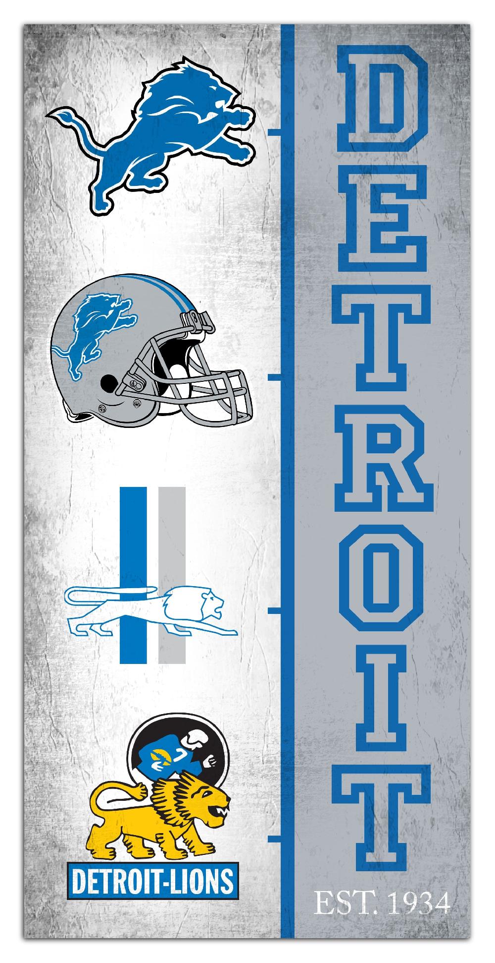 fan creations Detroit Lions Team Logo Progression 6x12
