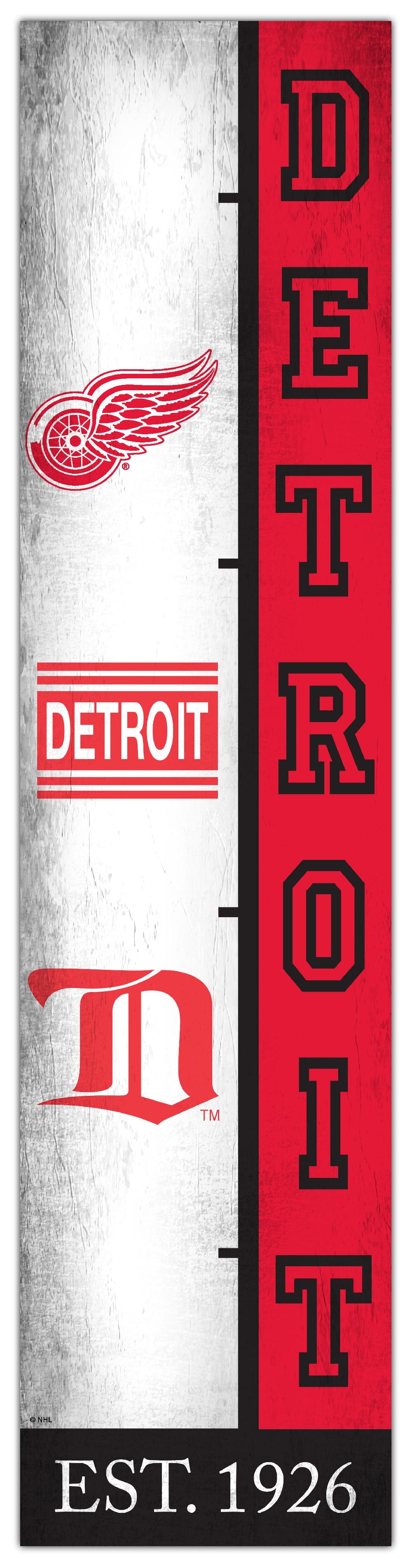 fan creations Detroit Red Wings Team Logo Progression 6x24