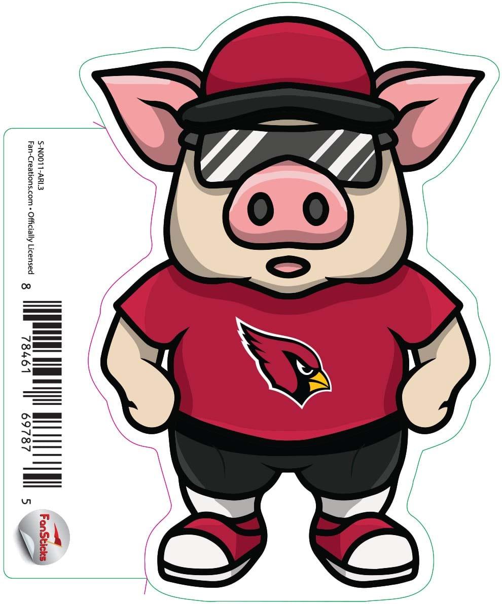 fan creations Arizona Cardinals 3In Decal Pig