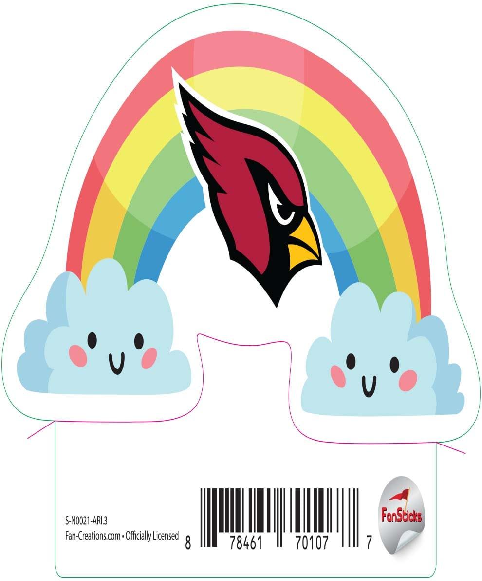 fan creations Arizona Cardinals 3in Decal Rainbow