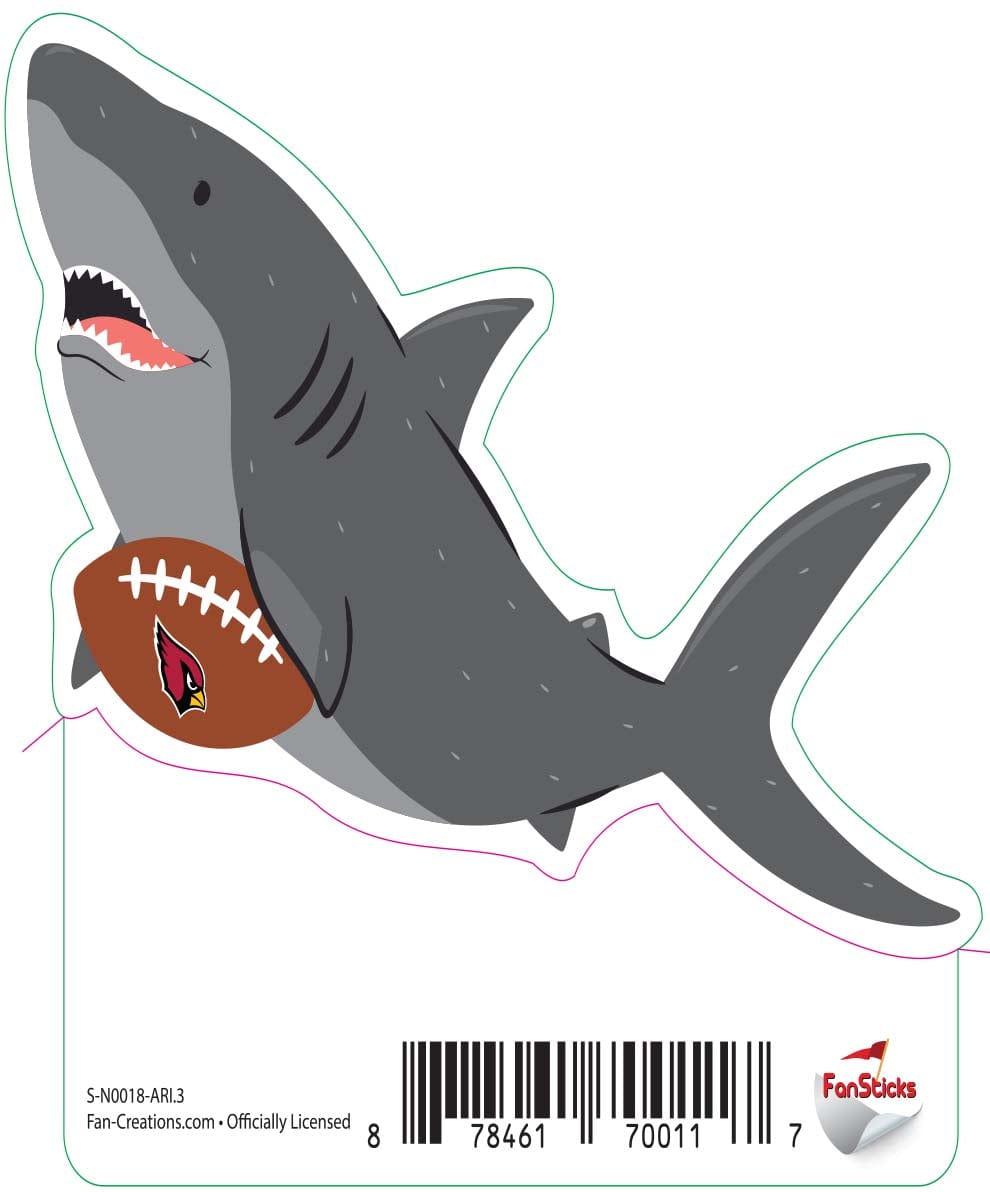 fan creations Arizona Cardinals 3in Decal Shark