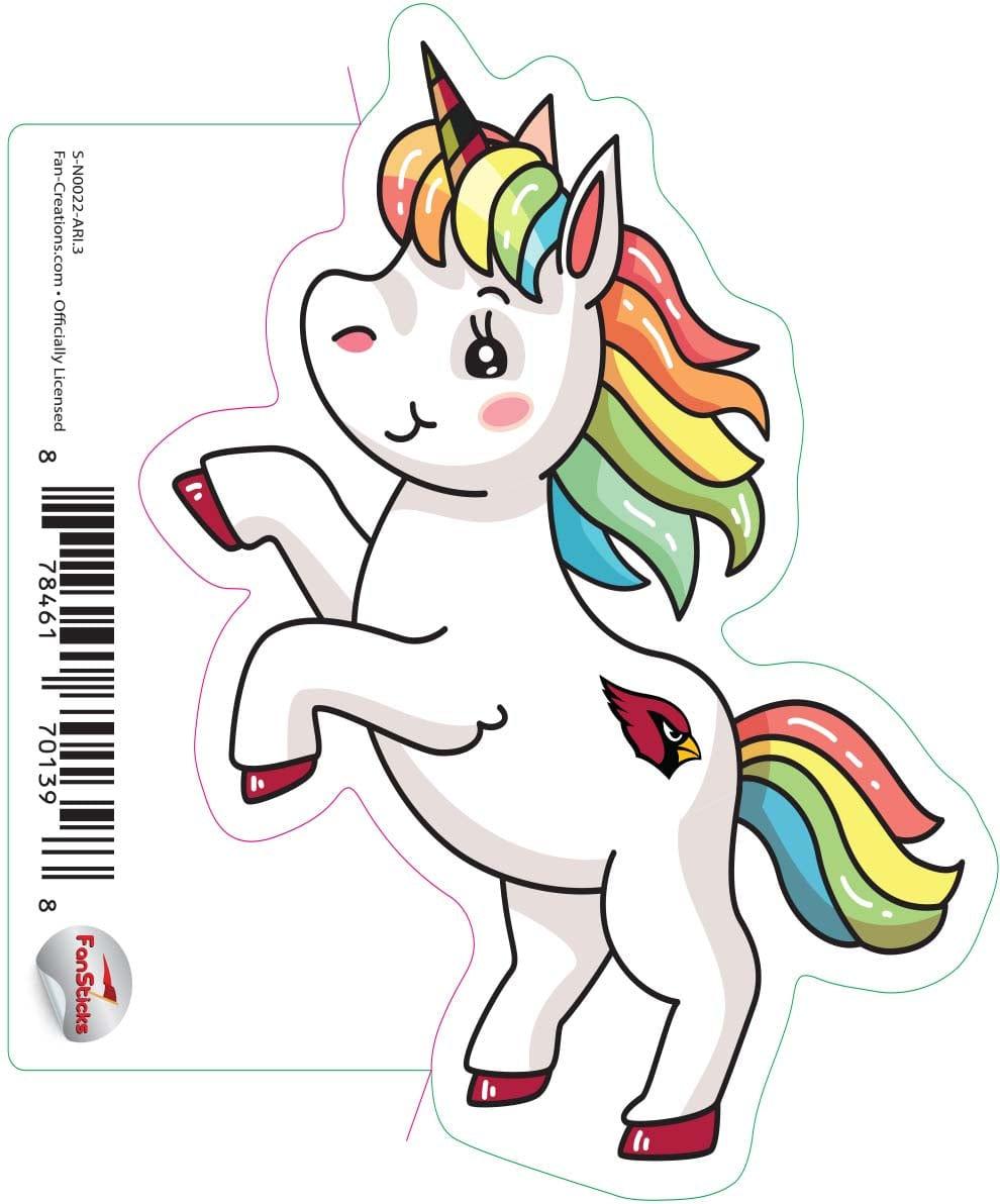 fan creations Arizona Cardinals 3in Decal Unicorn