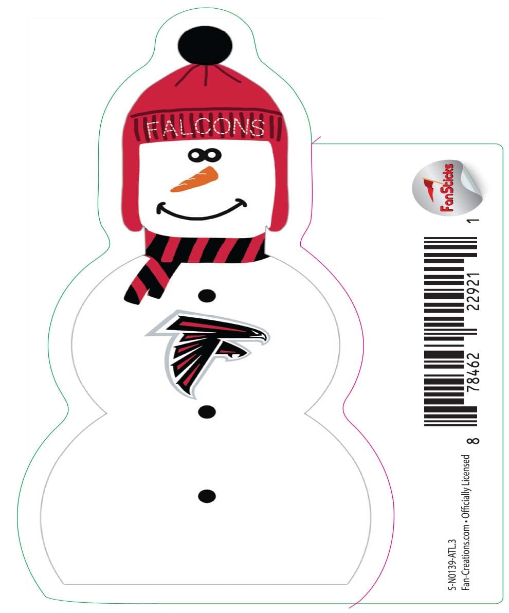 fan creations Atlanta Falcons 3in Decal "Snowman"