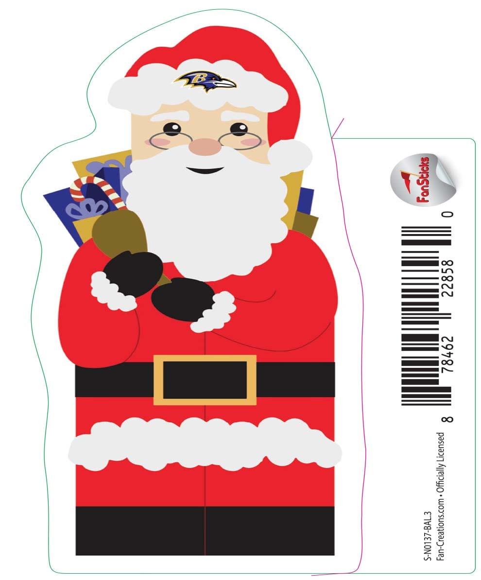 fan creations Baltimore Ravens 3in Decal Santa