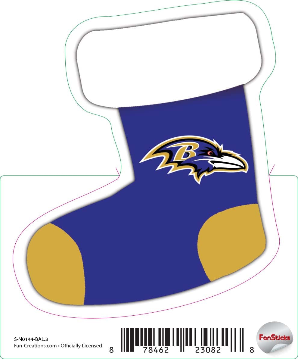 fan creations Baltimore Ravens 3in Decal Stocking