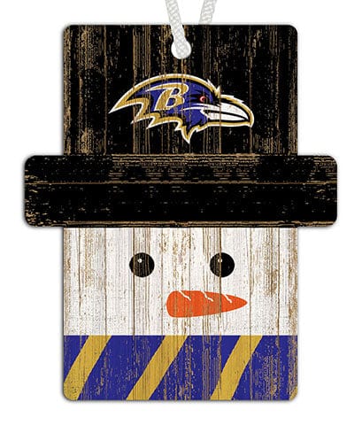 fan creations Baltimore Ravens Snowman Ornament